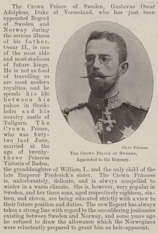 Der Kronprinz von Schweden, zum Regenten ernannt von English Photographer