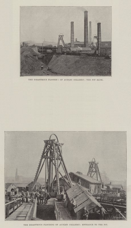Die katastrophale Überschwemmung der Audley Zeche von English Photographer
