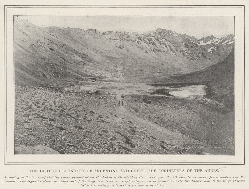 Die umstrittene Grenze zwischen Argentinien und Chile, die Kordilleren der Anden von English Photographer