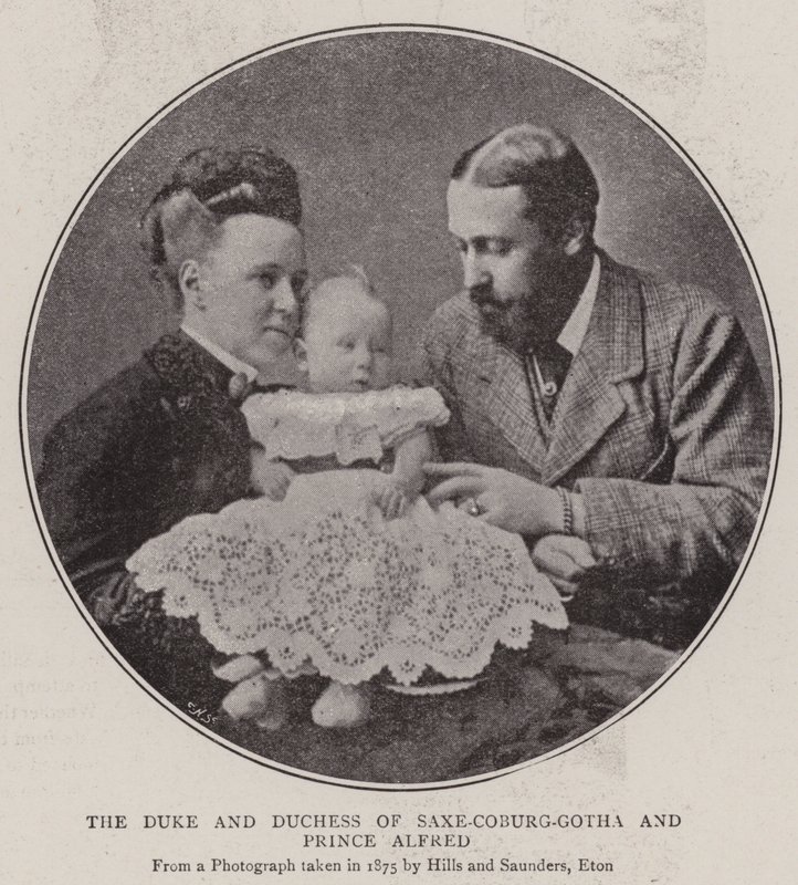 Der Herzog und die Herzogin von Sachsen-Coburg-Gotha und Prinz Alfred von English Photographer