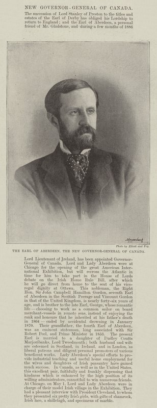 Der Earl of Aberdeen, der neue Generalgouverneur von Kanada von English Photographer