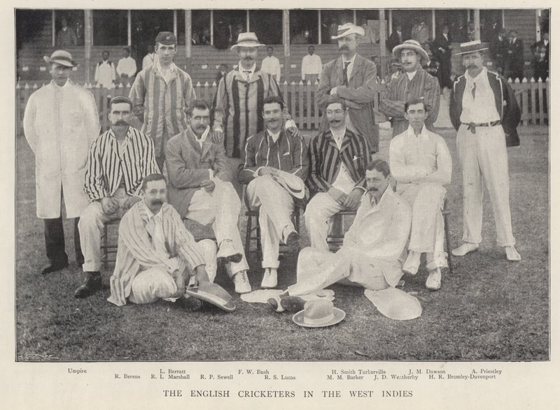 Die englischen Cricketspieler in Westindien, 1895 von English Photographer