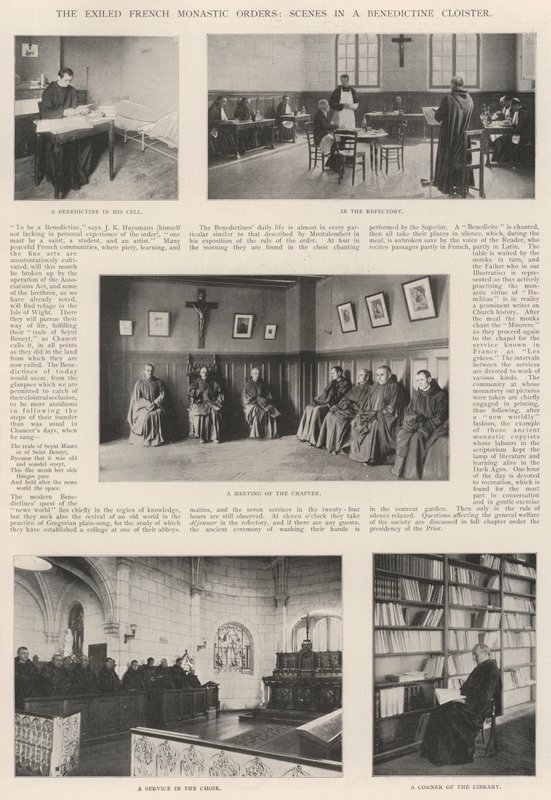 Die verbannten französischen Mönchsorden, Szenen in einem Benediktinerkloster von English Photographer