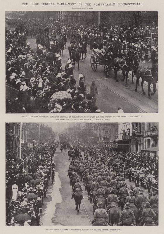 Das erste Bundesparlament des australischen Commonwealth von English Photographer