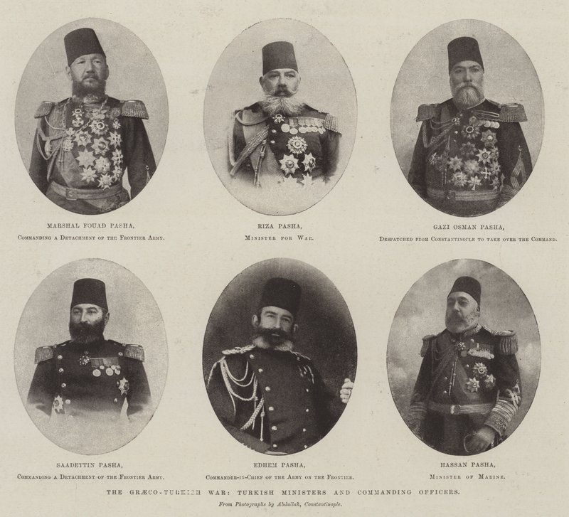 Der Griechisch-Türkische Krieg, türkische Minister und Kommandanten von English Photographer