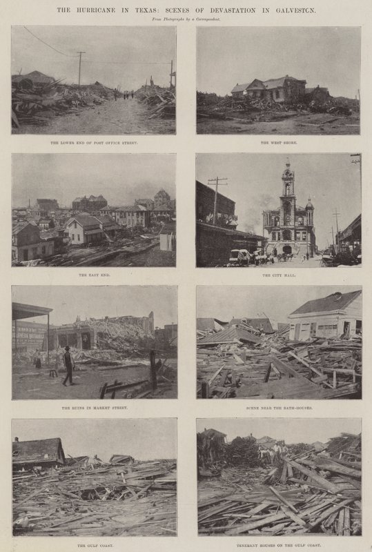 Der Hurrikan in Texas, Szenen der Verwüstung in Galveston von English Photographer