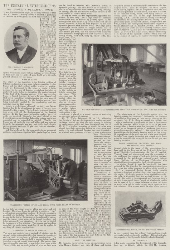 Das industrielle Unternehmen von 1898, Mr Hooleys hydraulische Verbindung von English Photographer