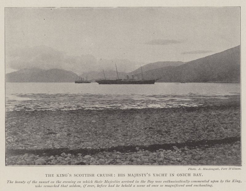 Die schottische Kreuzfahrt des Königs, die königliche Yacht in der Onich-Bucht von English Photographer