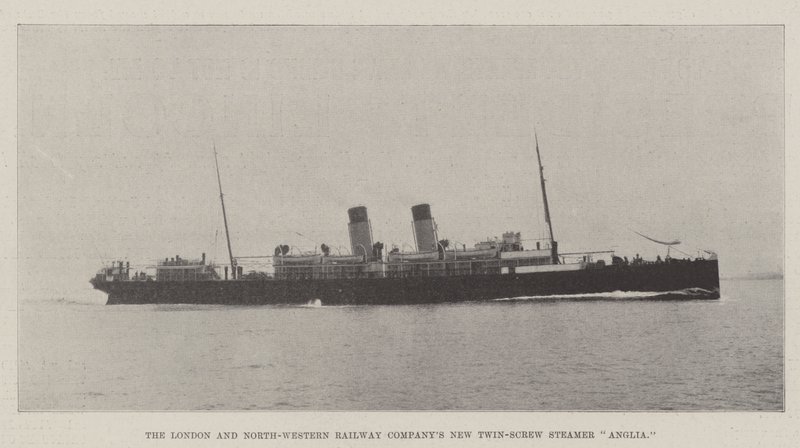 Das neue Doppelschraubenschiff Anglia der London and North-Western Railway Company von English Photographer