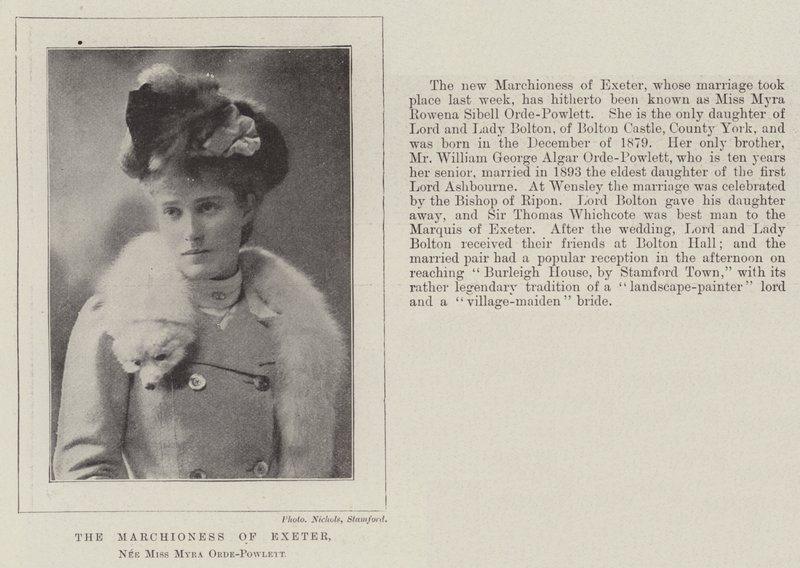 Die Marchioness of Exeter, geborene Miss Myra Orde-Powlett von English Photographer