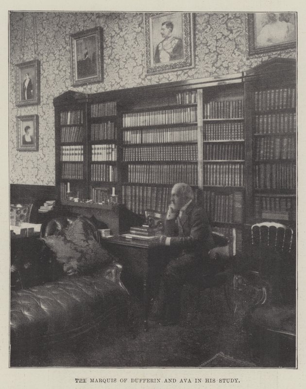 Der Marquis von Dufferin und Ava in seinem Arbeitszimmer von English Photographer