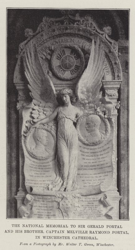 Das nationale Denkmal für Sir Gerald Portal und seinen Bruder, Kapitän Melville Raymond Portal, in der Kathedrale von Winchester von English Photographer