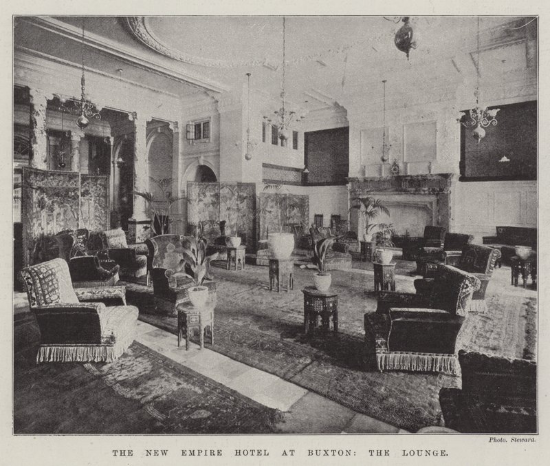 Das neue Empire Hotel in Buxton, die Lounge von English Photographer