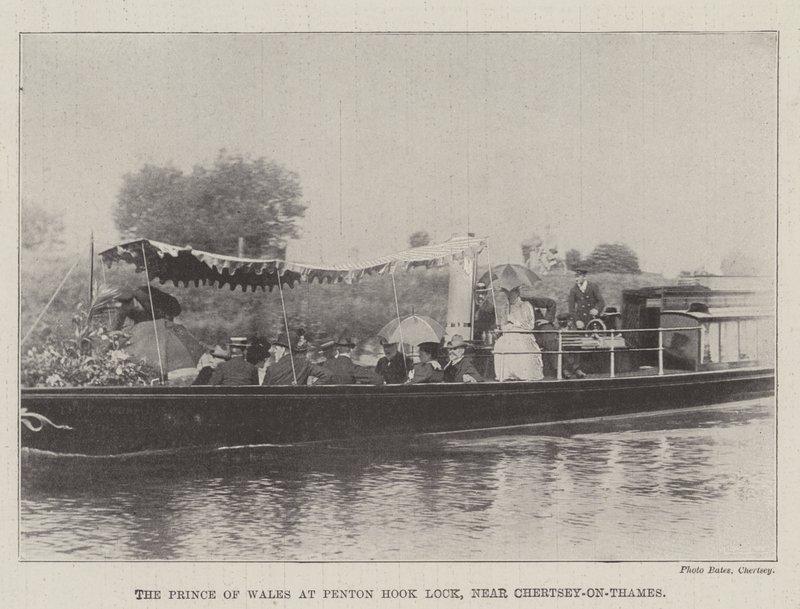 Der Prinz von Wales an der Schleuse Penton Hook, in der Nähe von Chertsey-on-Thames von English Photographer