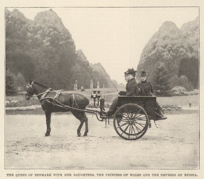 Die Königin von Dänemark mit ihren Töchtern, der Prinzessin von Wales und der Kaiserin von Russland von English Photographer