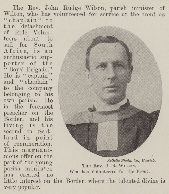 Der Reverend J. R. Wilson, der sich freiwillig für die Front gemeldet hat von English Photographer