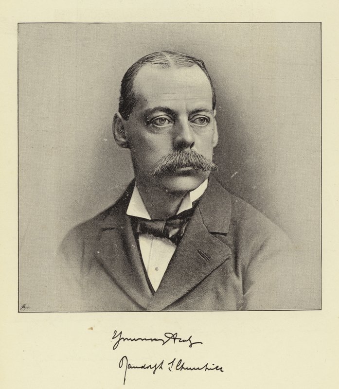 Der Rechte Ehren Lord Randolph Churchill, ehemaliger Schatzkanzler und ehemaliger Führer des House of Commons von English Photographer