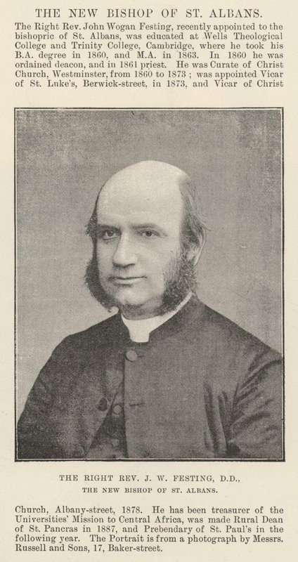 Der rechte Reverend J W Festing, DD, der neue Bischof von St. Albans von English Photographer