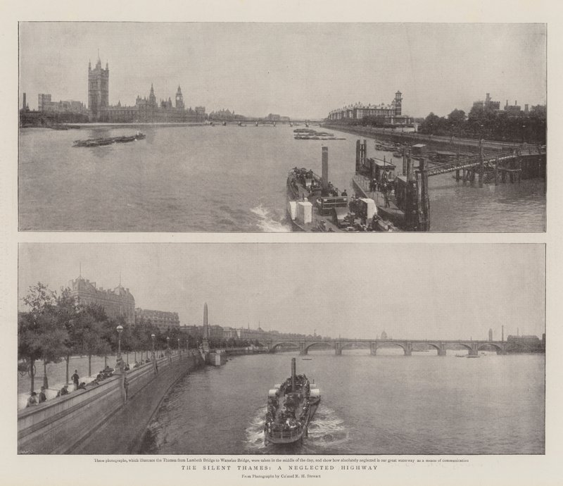 Die stille Themse, eine vernachlässigte Wasserstraße von English Photographer