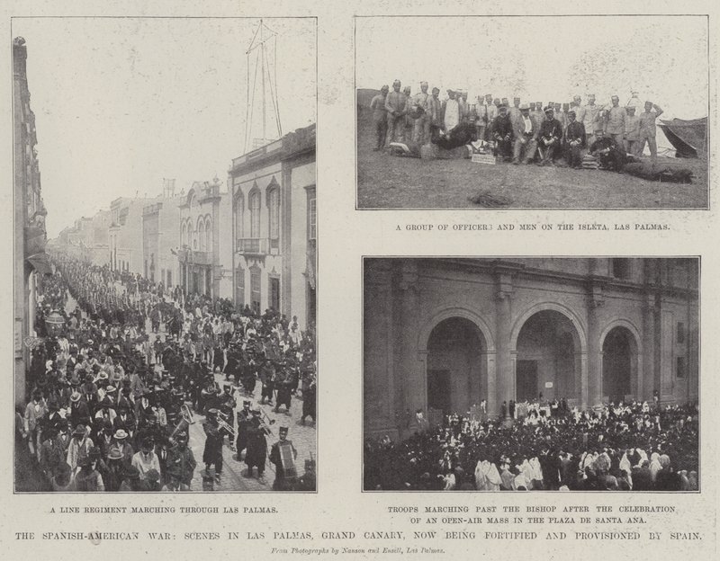 Der spanisch-amerikanische Krieg, Szenen in Las Palmas, Gran Canaria, jetzt von Spanien befestigt und versorgt von English Photographer