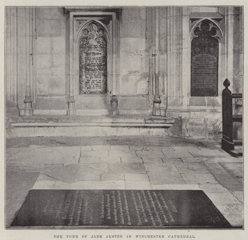 Das Grab von Jane Austen in der Kathedrale von Winchester von English Photographer