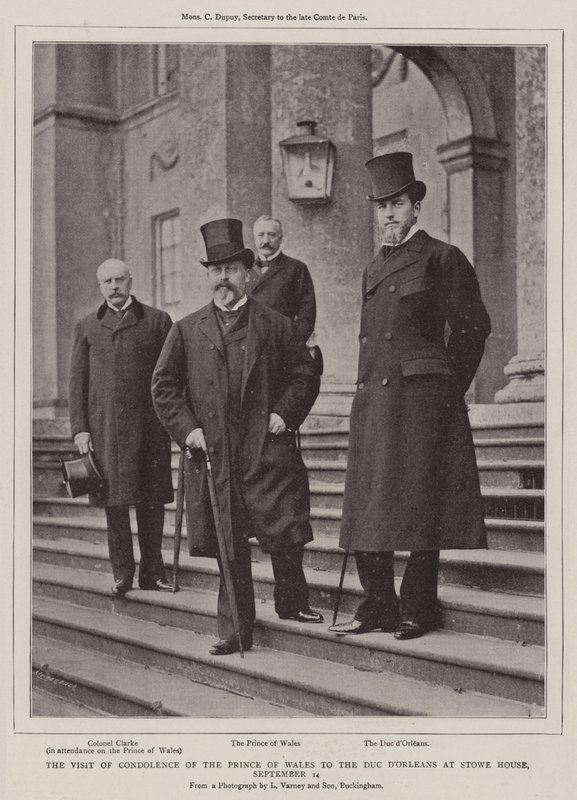 Der Kondolenzbesuch des Prinzen von Wales beim Herzog von Orleans im Stowe House, 14. September von English Photographer