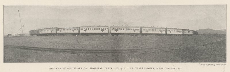 Der Krieg in Südafrika, Krankenhauszug Nr. 3 H, in Charlestown, nahe Volksrust von English Photographer