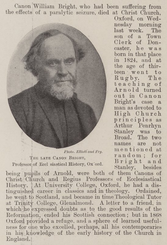 Der verstorbene Kanoniker Bright, Professor für Kirchengeschichte, Oxford von English Photographer