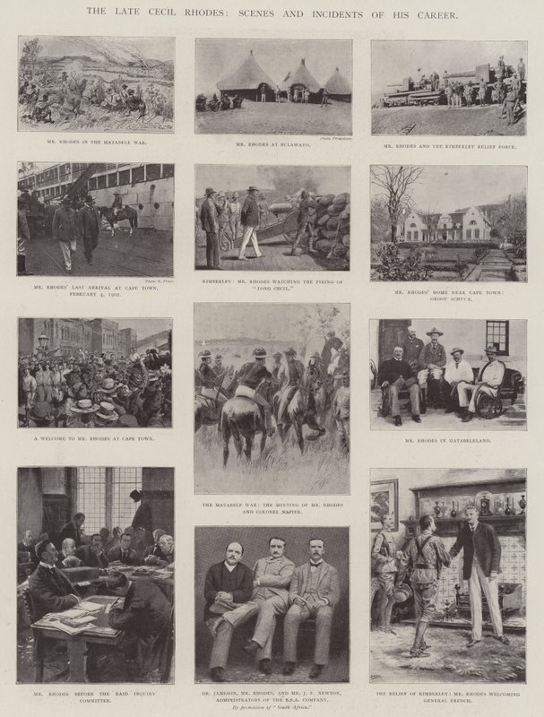 Der verstorbene Cecil Rhodes, Szenen und Ereignisse seiner Karriere von English Photographer
