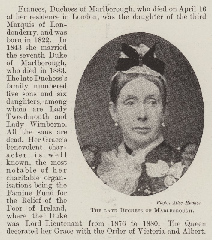 Die verstorbene Herzogin von Marlborough von English Photographer