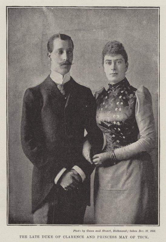 Der verstorbene Herzog von Clarence und Prinzessin May von Teck von English Photographer