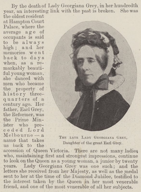 Die verstorbene Lady Georgiana Grey, Tochter des großen Earl Grey von English Photographer
