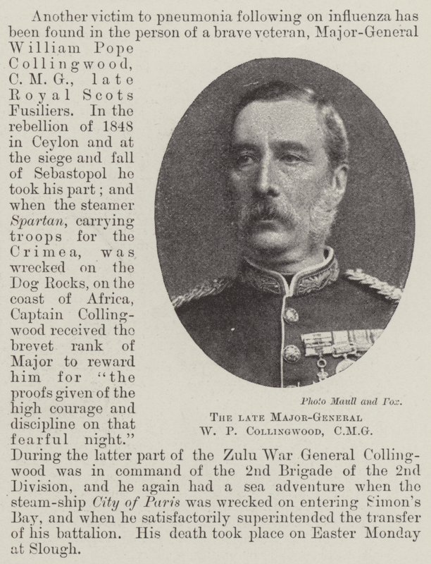 Der verstorbene Generalmajor W. P. Collingwood, CMG von English Photographer