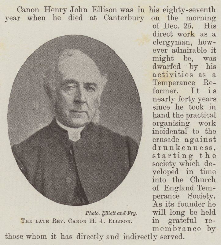 Der verstorbene Reverend Canon H. J. Ellison von English Photographer