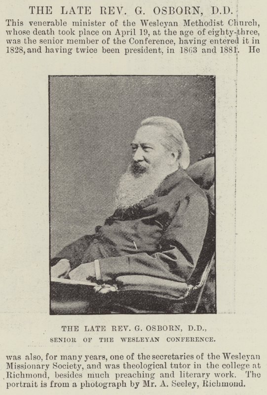 Der verstorbene Reverend G. Osborn, DD, Senior der Wesleyanischen Konferenz von English Photographer