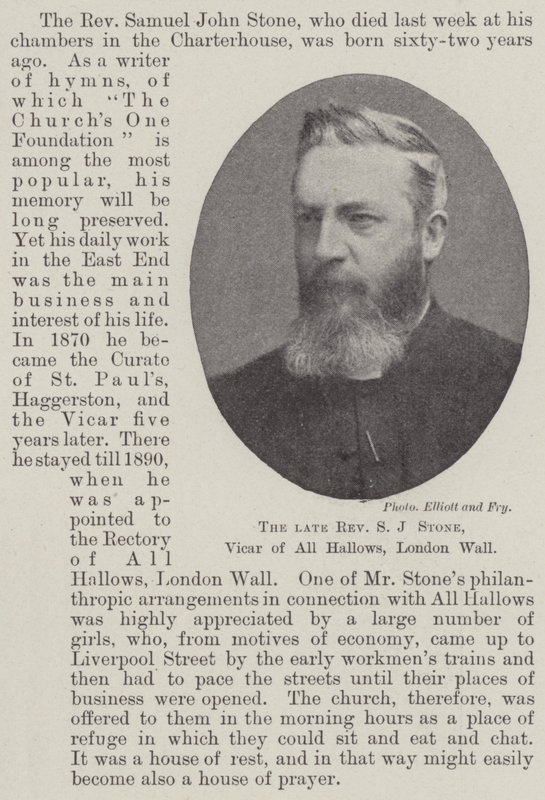 Der verstorbene Reverend S J Stone, Pfarrer von All Hallows, London Wall von English Photographer