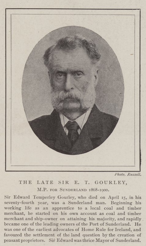 Der verstorbene Sir E. T. Gourley, Abgeordneter für Sunderland 1868-1900 von English Photographer