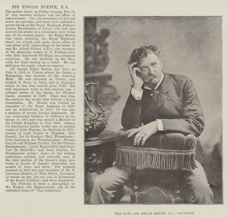 Der verstorbene Sir Edgar Boehm, RA, Bildhauer von English Photographer