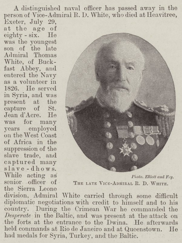 Der verstorbene Vizeadmiral R. D. White von English Photographer