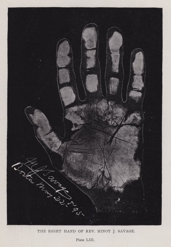 Die rechte Hand von Rev. Minot J. Savage von English Photographer