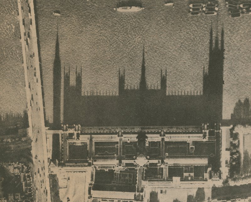 Der Schatten von Westminster; Fotografie von oben auf das Parlament von English Photographer