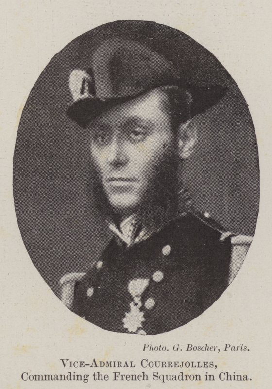 Vizeadmiral Courrejolles, Kommandant des französischen Geschwaders in China von English Photographer