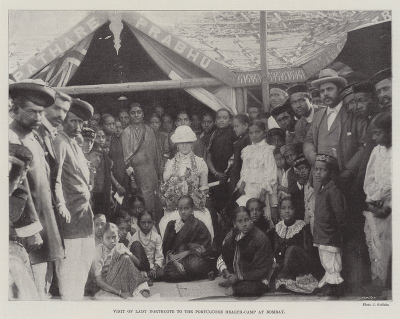 Besuch von Lady Northcote im portugiesischen Gesundheitslager in Bombay von English Photographer