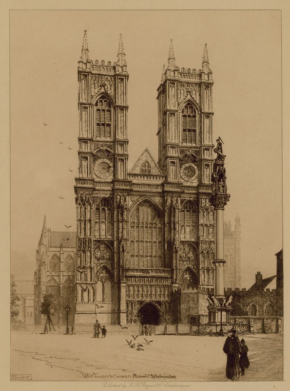 Westturm und Krimdenkmal an der Westminster Abbey von English Photographer