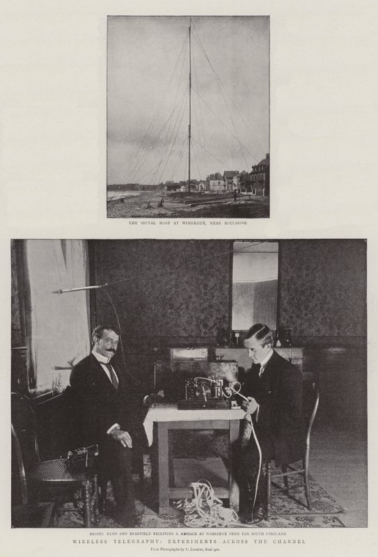 Drahtlose Telegrafie, Experimente über den Kanal von English Photographer