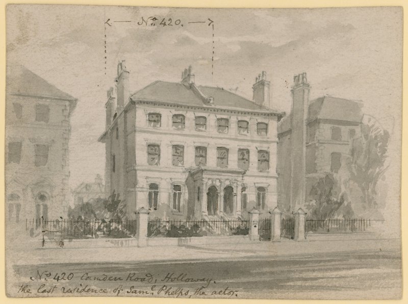 420 Camden Road, Holloway, die letzte Residenz von Samuel Phelps, dem Schauspieler von English School