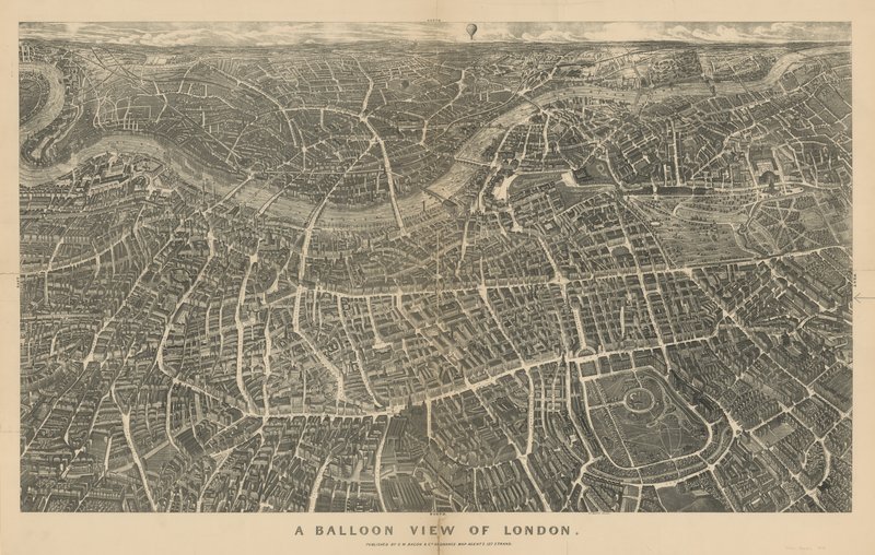 Eine Ballonansicht von London (von Norden betrachtet) von English School
