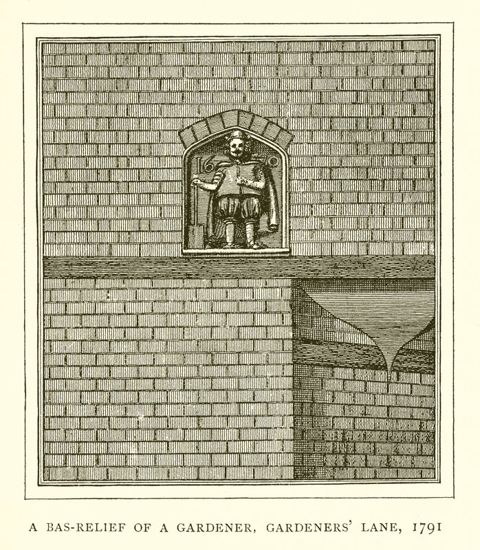 Ein Basrelief eines Gärtners, Gardeners Lane, 1791 von English School