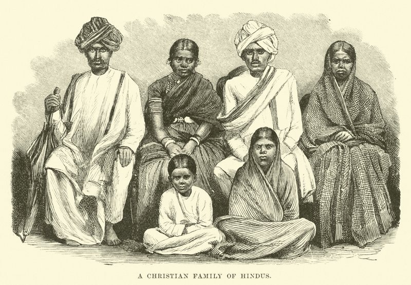 Eine christliche Familie von Hindus von English School