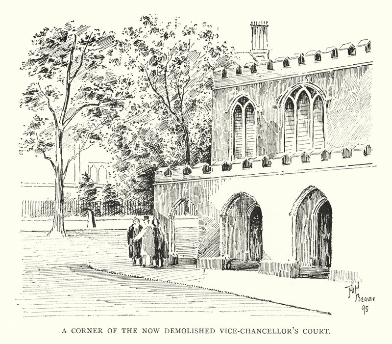 Eine Ecke des jetzt abgerissenen Vizekanzlergerichts von English School